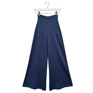 Ripley Rader Navy Ponte Knit Wide Leg Pants Sze 2 Palazzo Knit Pull-on High Rise